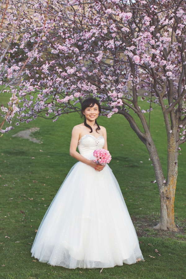 Elegant & Modern White Princess Wedding Gown for sale