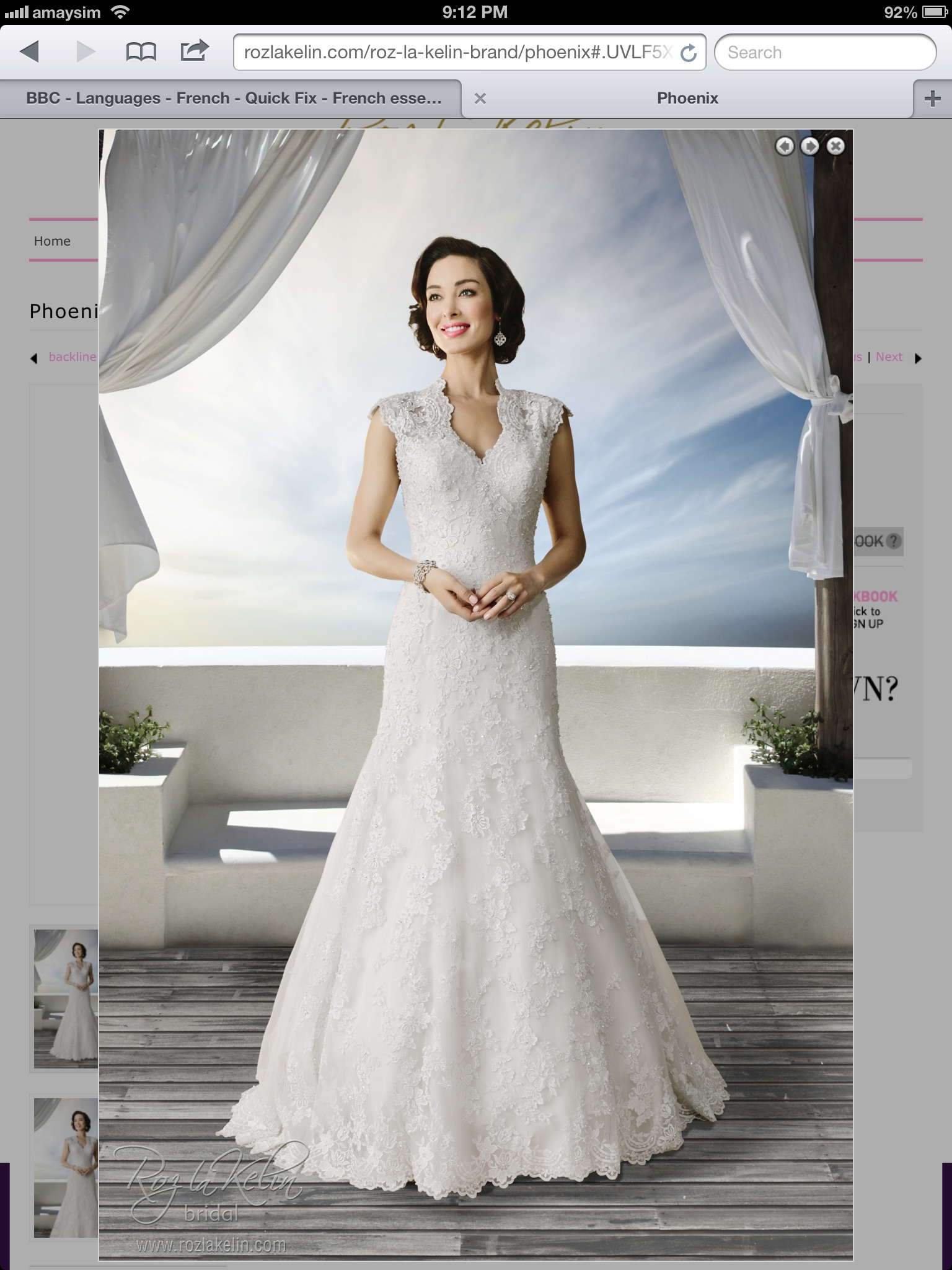 Ivory Lace gown with champagne silk underlay and key hole back