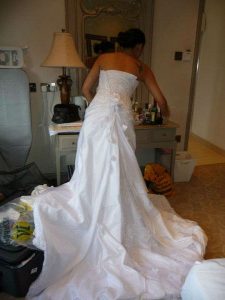 me wearing dress back view