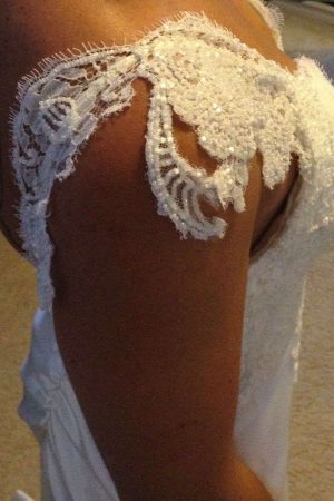 Sexy low back wedding dress