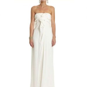 Draped-Strapless-Gown