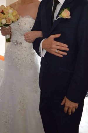 Beautiful size 8 lace dress with a train