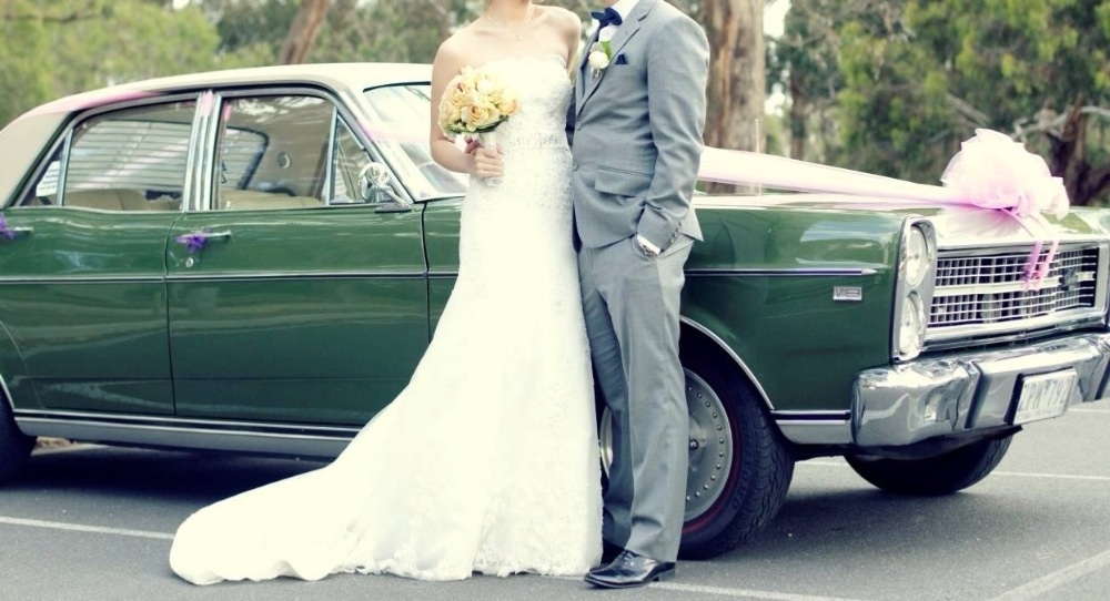 Beautiful size 8 lace dress with a train