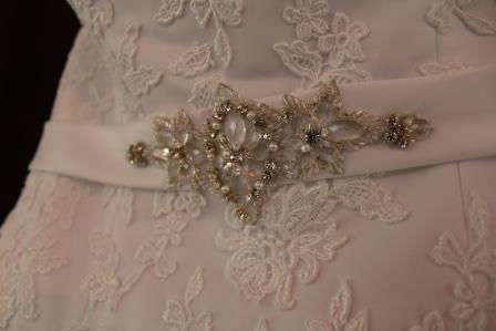 Gorgeous white wedding dress with customised lace up back (Allure 2300)