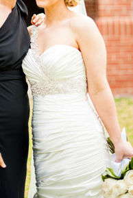 ONE OFF designer gown sweetheart with crystal strap one shoulder