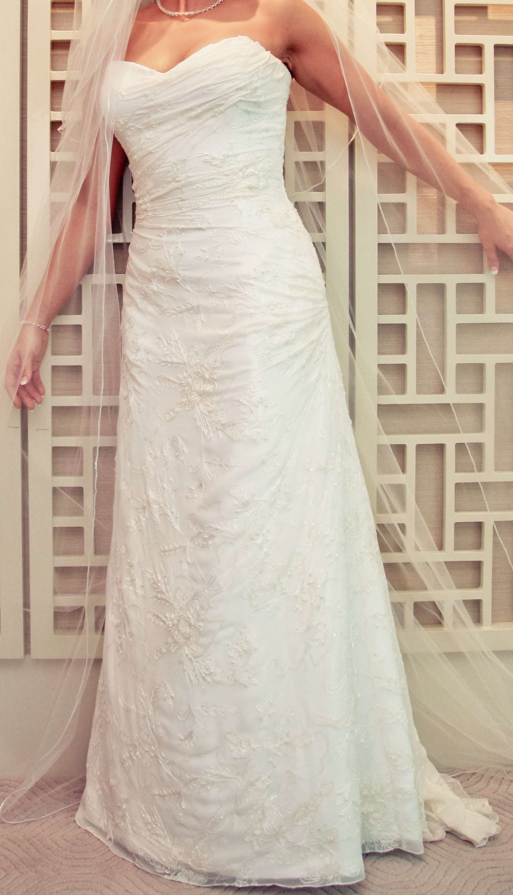 Mariana Hardwick crystal and beading detailed wedding dress