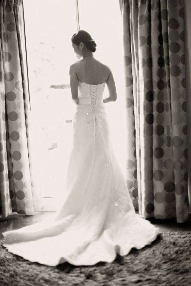 Beautiful size 8 lace dress with a train