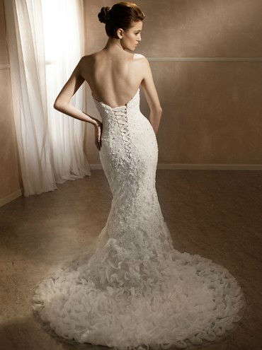 Mia Solano white mermaid wedding dress size 6-8