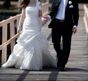 Beautiful A-line Ivory Luna Novias One-shoulder