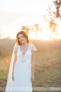 Romantic, vintage-style Jenny Packham lace and silk dress