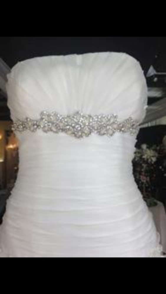 Unique A line white wedding dress