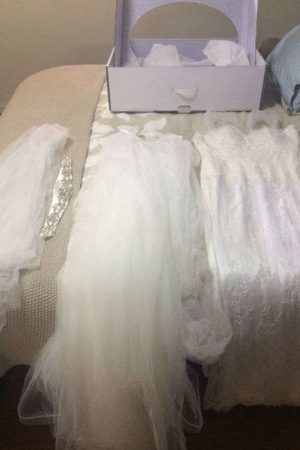 *2 dresses in 1*!  Couture Silk & Lace Gown