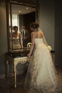 IVORY MIRA MANDIC DESIGNER COUTURE WEDDING DRESS – SIZE 8-10