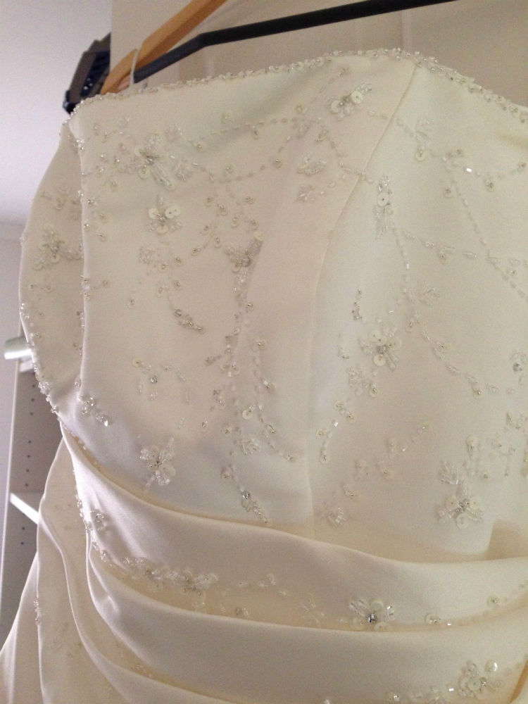 Da Vinci Size 18 Ivory Satin floor length gown