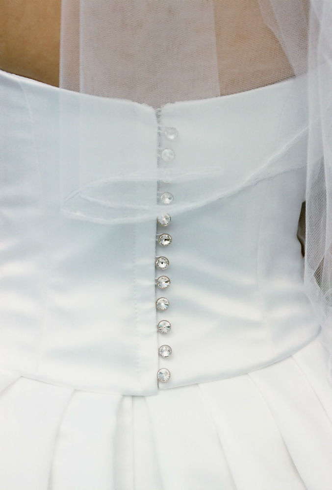 Stunning Jean Fox Wedding Dress Sz 8-10 White Vestry Satin.Was $2,400.Box,Clean