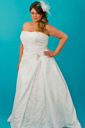 Size 26 Strapless beaded wedding dress