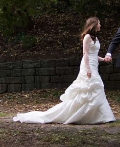 Beautiful A-line Ivory Luna Novias One-shoulder