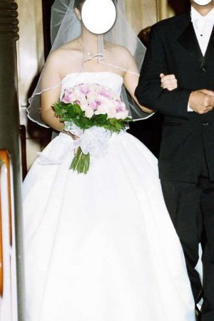 Stunning Jean Fox Wedding Dress Sz 8-10 White Vestry Satin.Was $2,400.Box,Clean