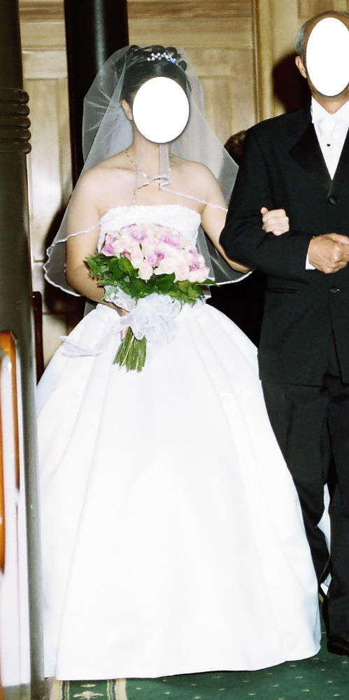 Stunning Jean Fox Wedding Dress Sz 8-10 White Vestry Satin.Was $2,400.Box,Clean