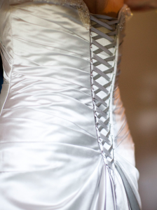 Flattering elegant silver Maggie Sottero