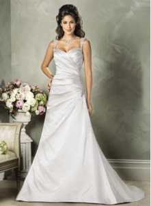 Flattering elegant silver Maggie Sottero